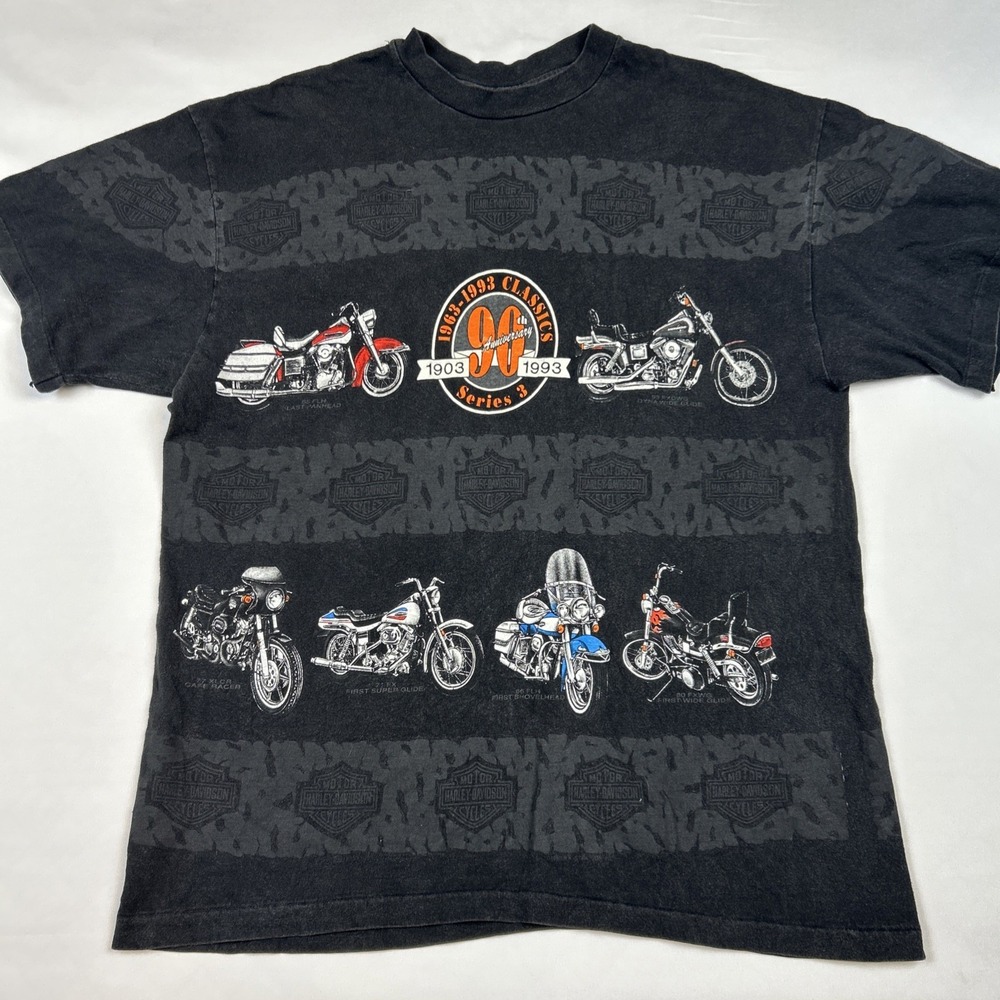 Harley-Davidson Motorcycles Milwaukee Classics Series 3 T-Shirt Sz L Tee AOP